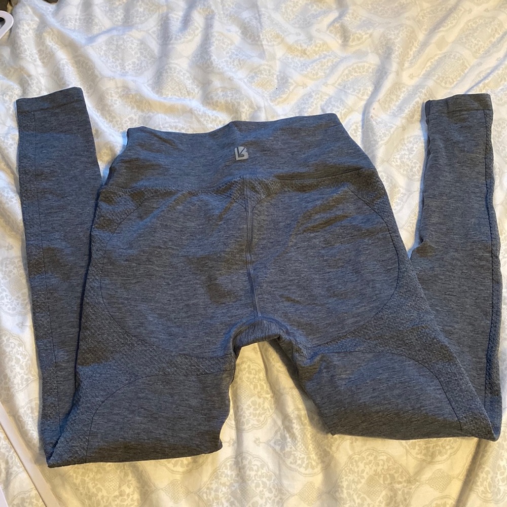 Buff Bunny Compression Leggings Gray Full Length Size Medium